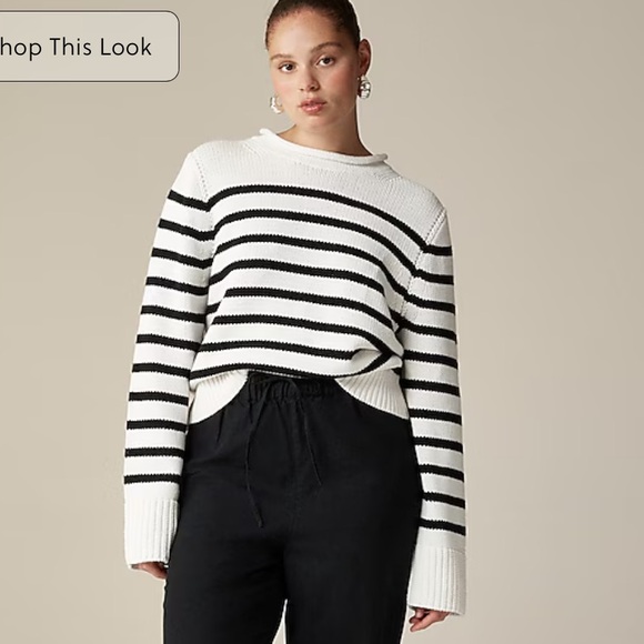 J. Crew Sweaters - J Crew Heritage cotton Rollneck sweater in stripe, NWOT